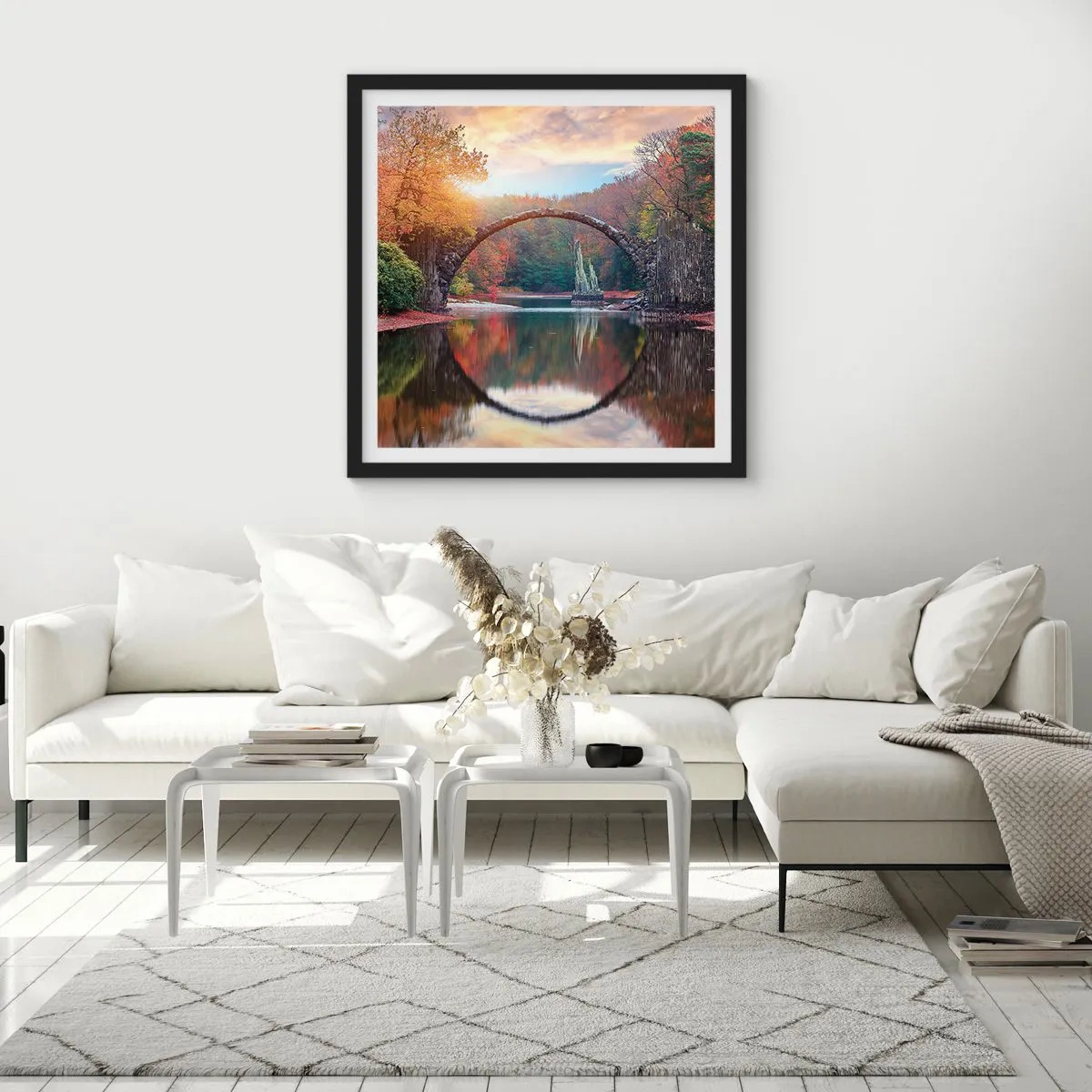 Pôster com moldura preta - Do outro lado do espelho - 30x30 cm