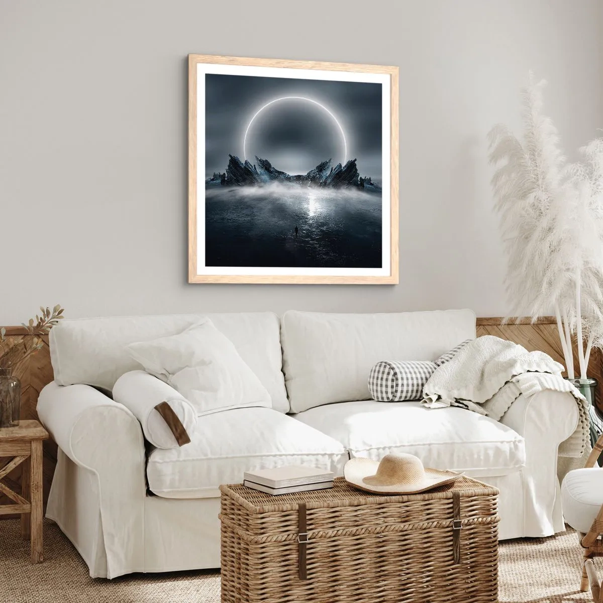 Pôster com moldura de carvalho claro - O fim da história - 60x60 cm