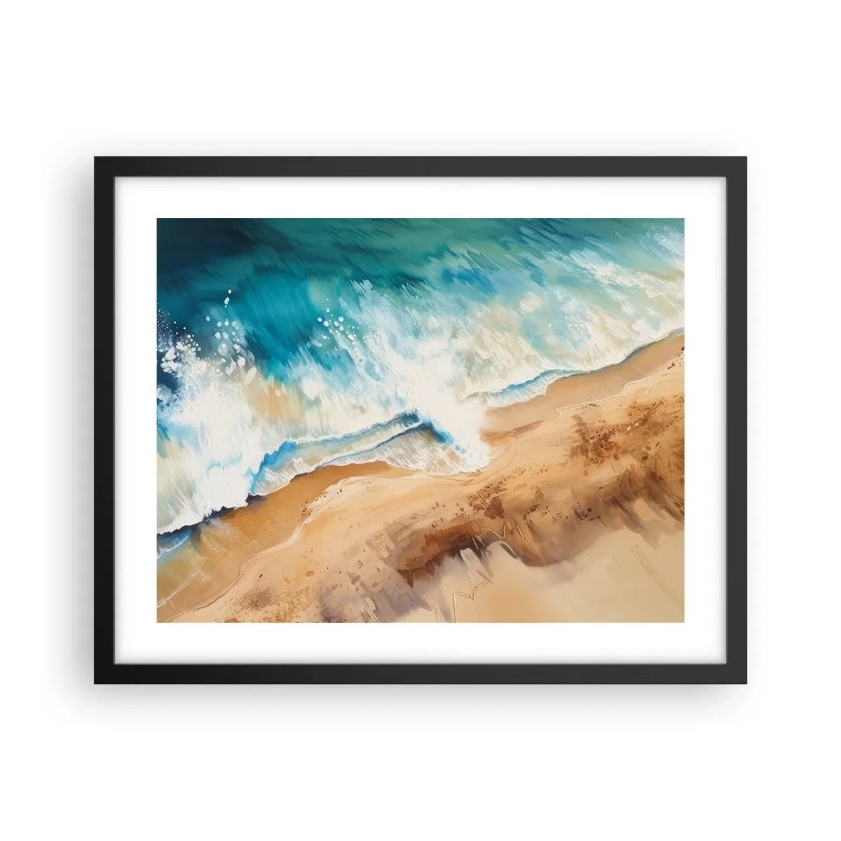 Pôster com moldura preta - A onda que retorna - 50x40 cm