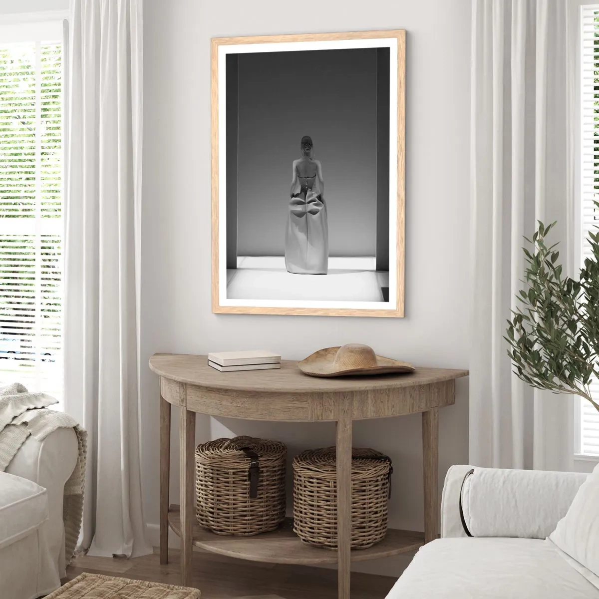 Pôster com moldura de carvalho claro - Simplicidade refinada - 50x70 cm