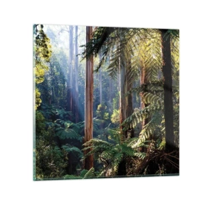Quadro em vidro - Um conto de fadas da floresta - 40x40 cm