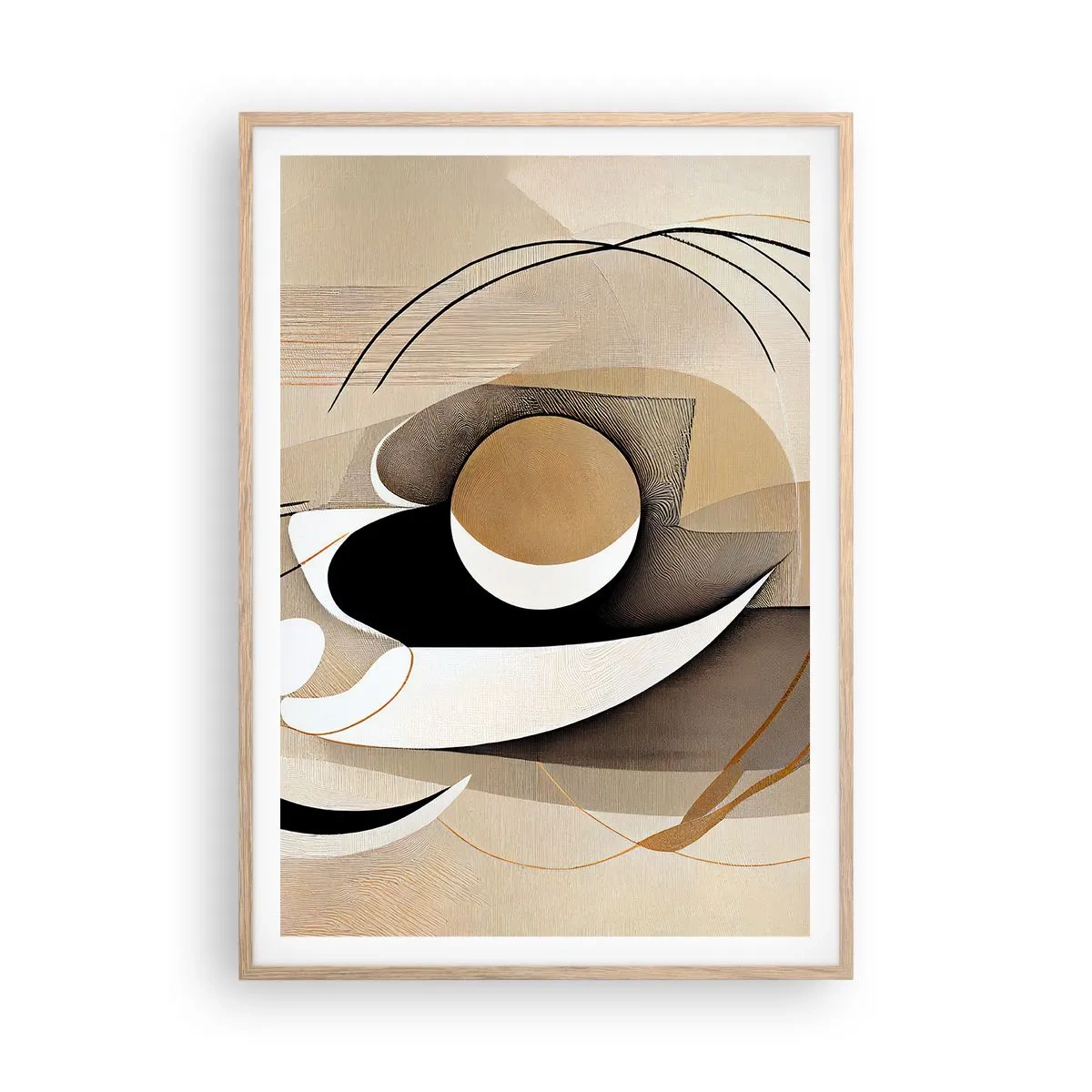 Pôster com moldura de carvalho claro - Composição: a essência da palavra - 70x100 cm