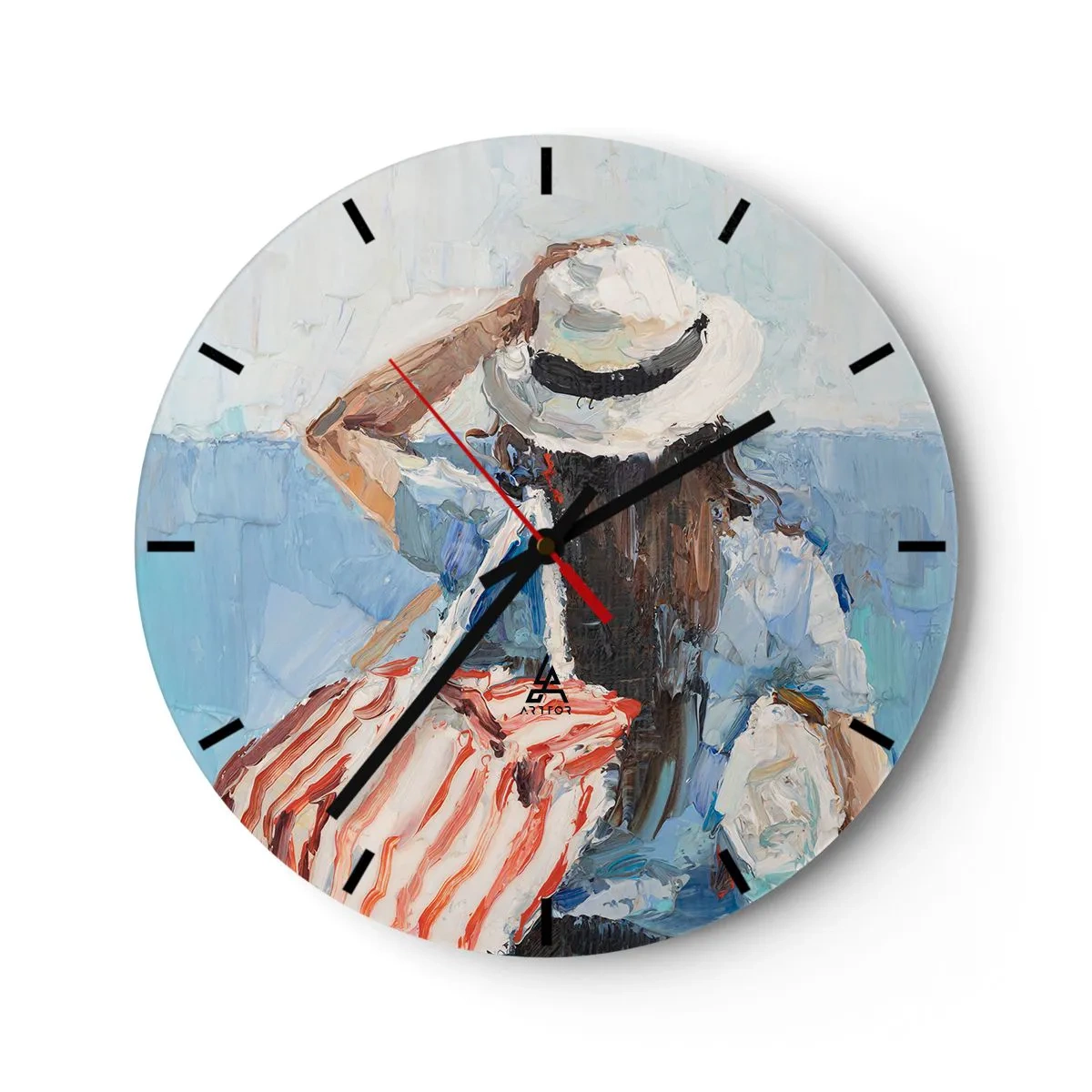 Relógio de parede - Relógio em vidro - Bem-vindo às suas férias - 40x40 cm