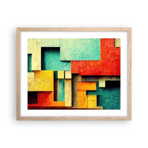 Pôster com moldura de carvalho claro - Festival de ângulos vivos - 50x40 cm