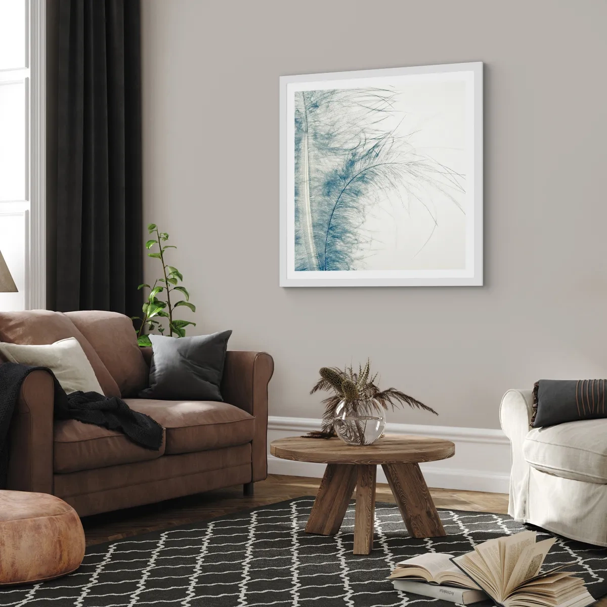 Pôster em moldura branca - O sussurro da natureza - 60x60 cm