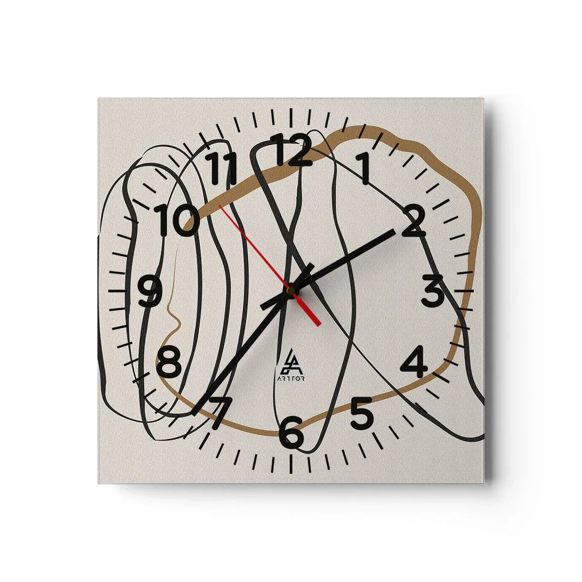 Relógio de parede - Relógio em vidro - Composição – dança em loop - 40x40 cm