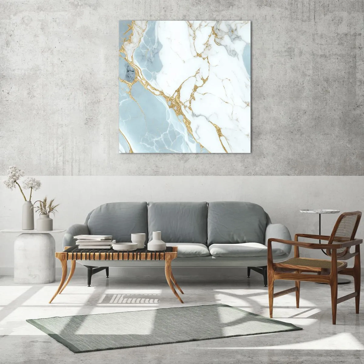 Quadro em vidro - Riqueza de pedra - 50x50 cm