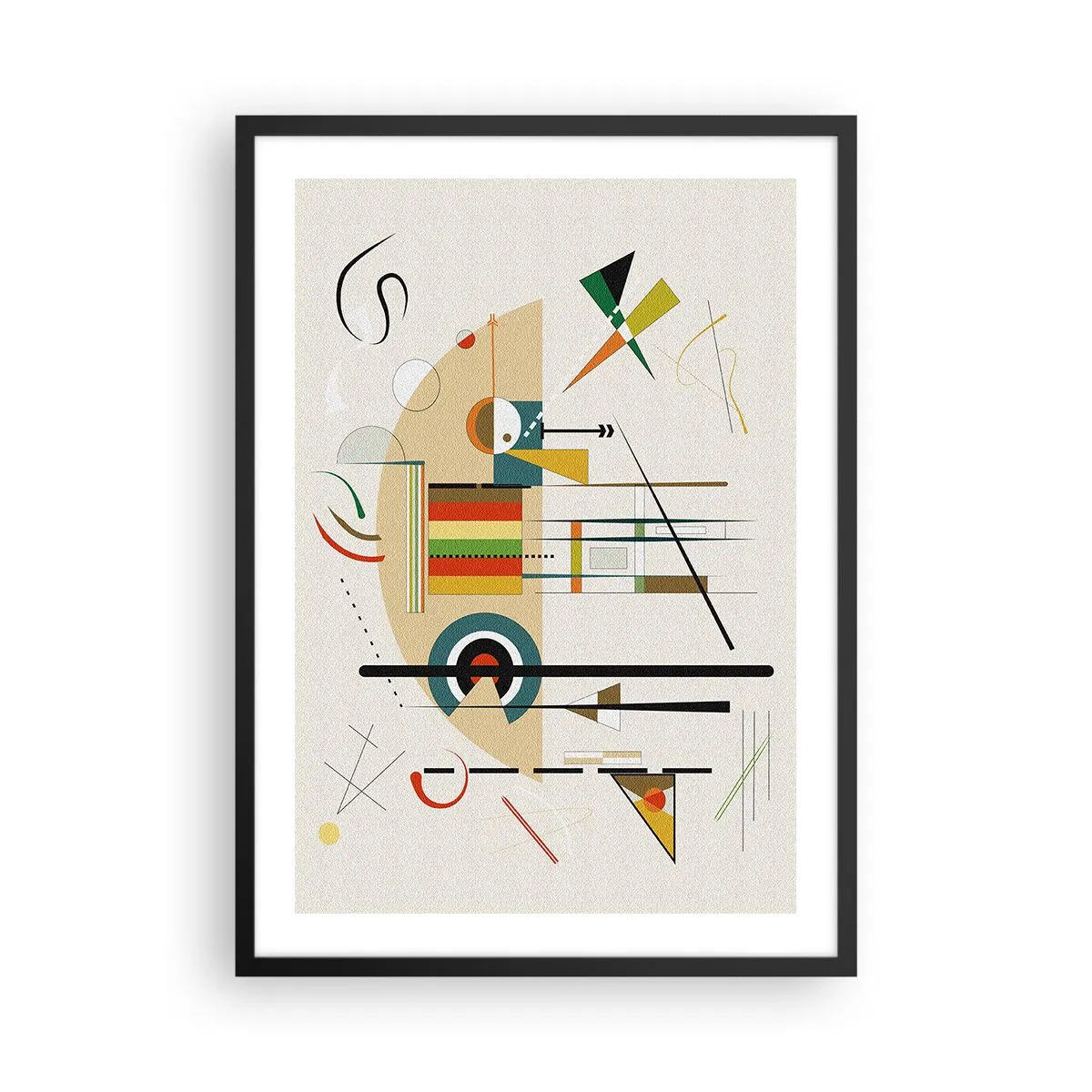 Pôster com moldura preta - Composição geométrica abstrata - 50x70cm - E o mundo ri - Decoração de parede moderna para a sala de estar e quarto ARTTOR