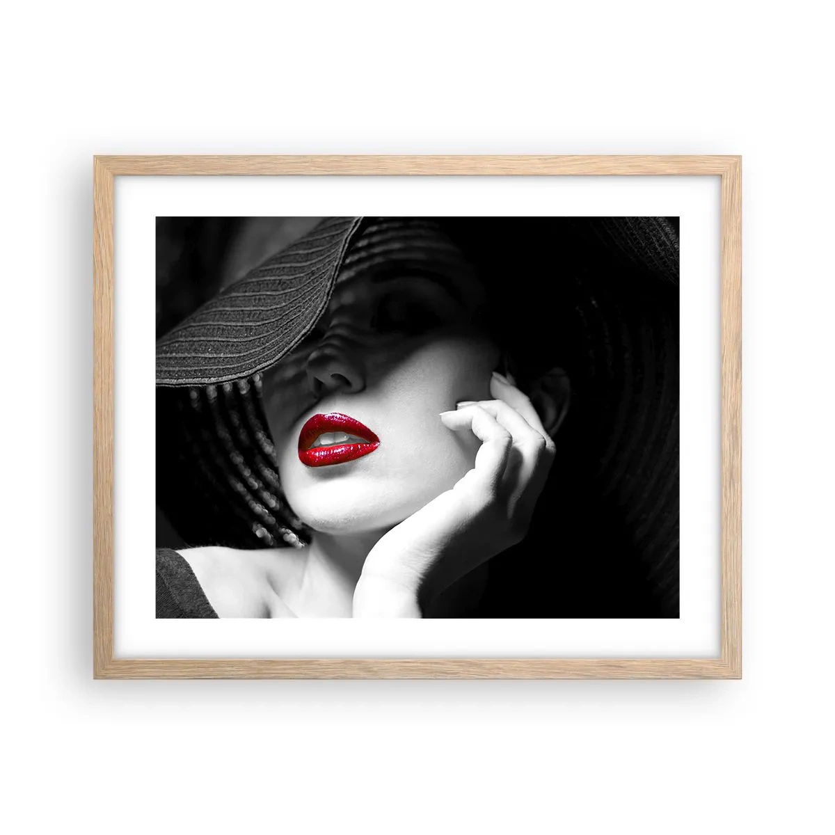 Pôster com moldura de carvalho claro - Um estudo em vermelho - 50x40 cm