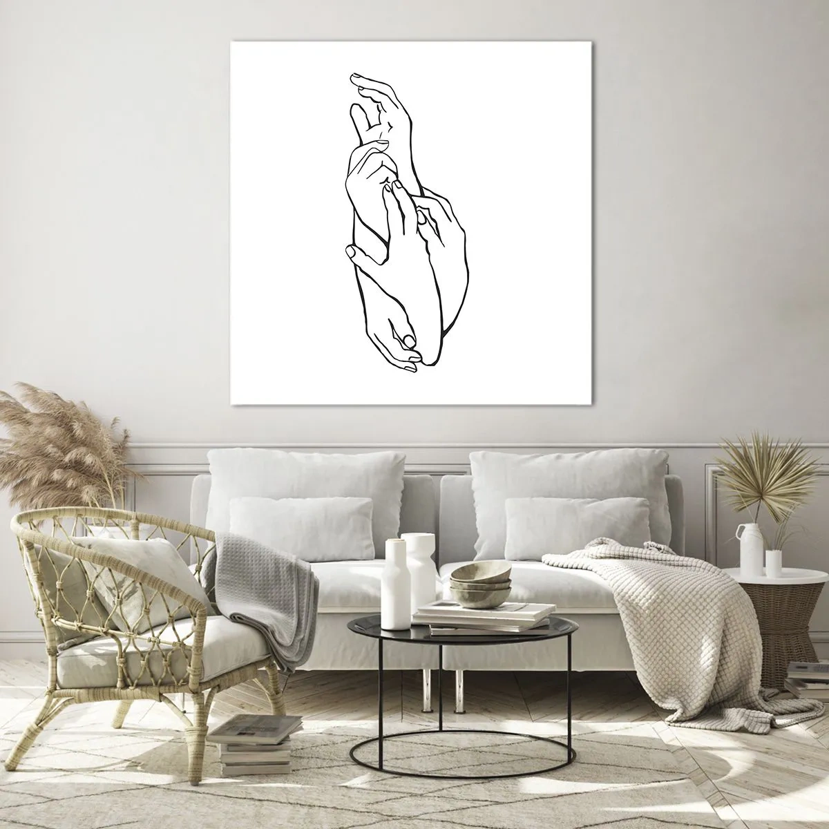 Quadro em vidro - Bom toque - 50x50 cm