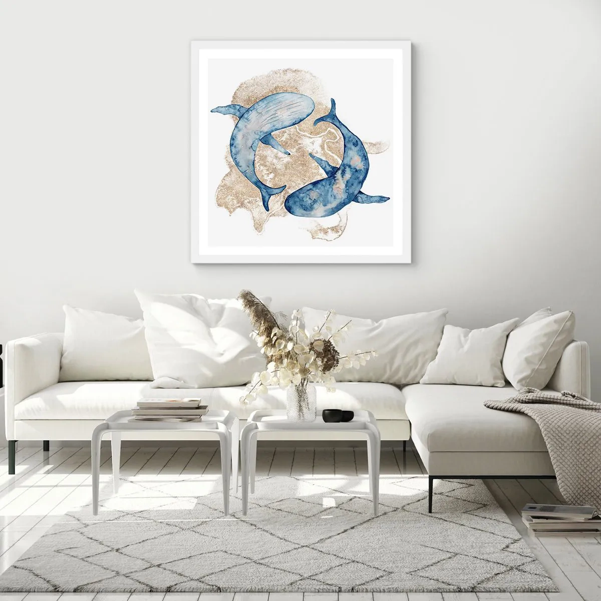 Pôster em moldura branca - Amizade ou amor? - 30x30 cm