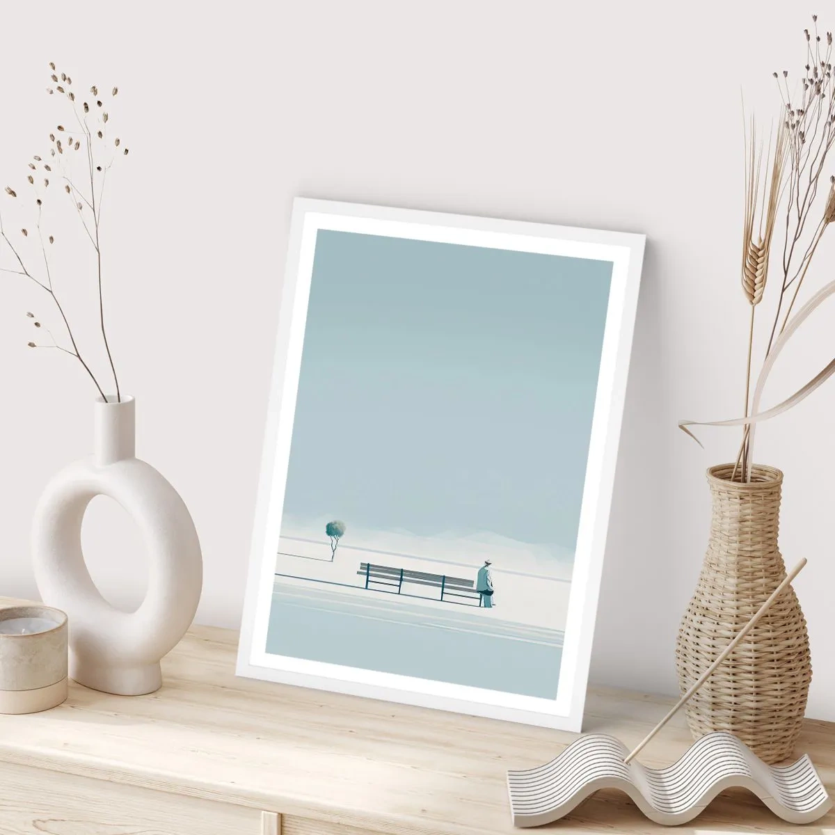 Pôster em moldura branca - Sim, estou esperando. - 50x70 cm