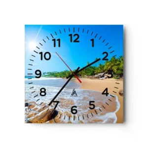 Relógio de parede - Relógio em vidro - Um lugar exótico para si - 40x40 cm