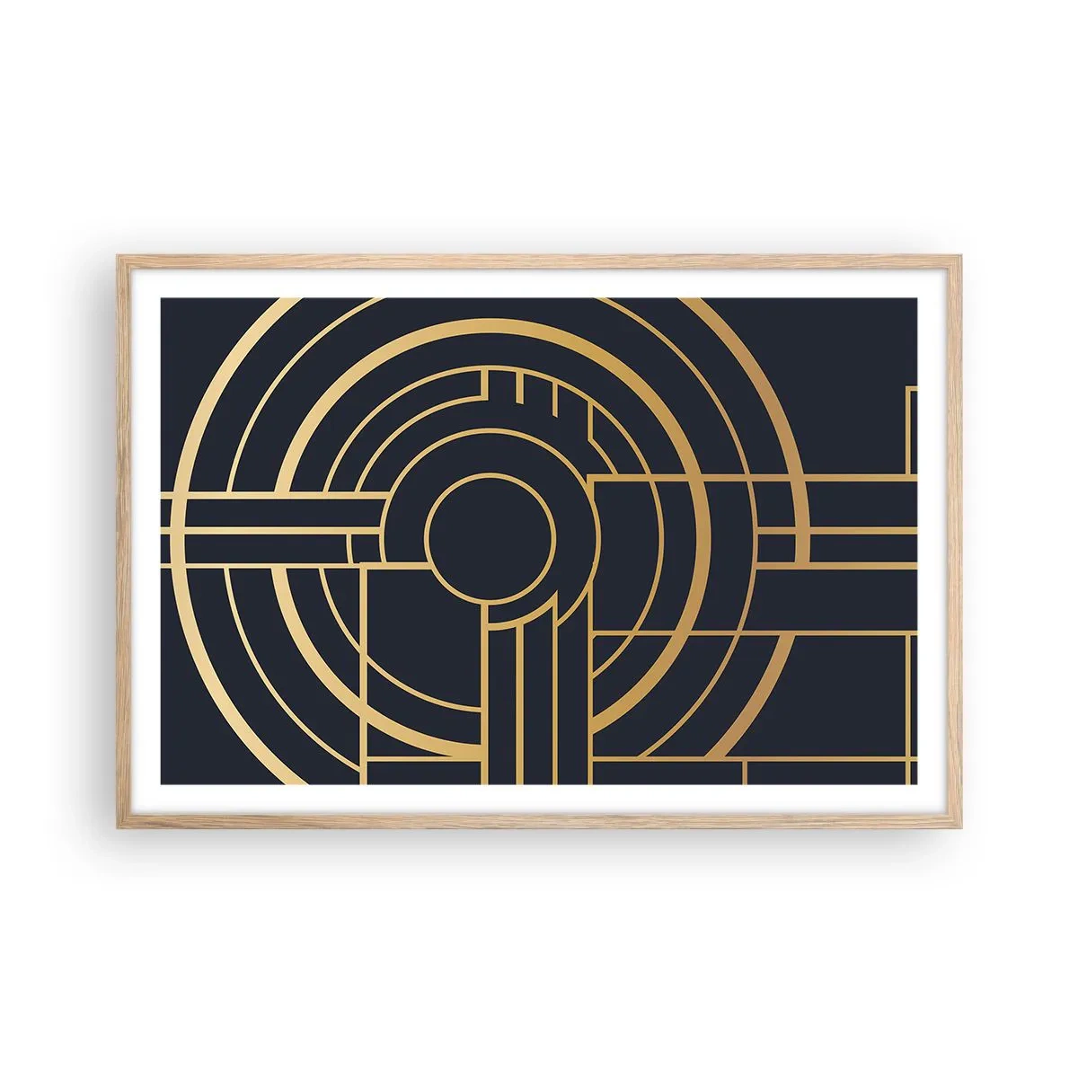 Pôster com moldura de carvalho claro - Rotação das coisas - 91x61 cm