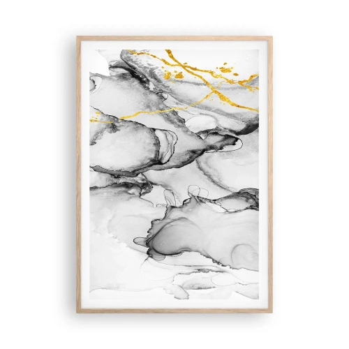 Pôster com moldura de carvalho claro - Composição dourada - 70x100 cm