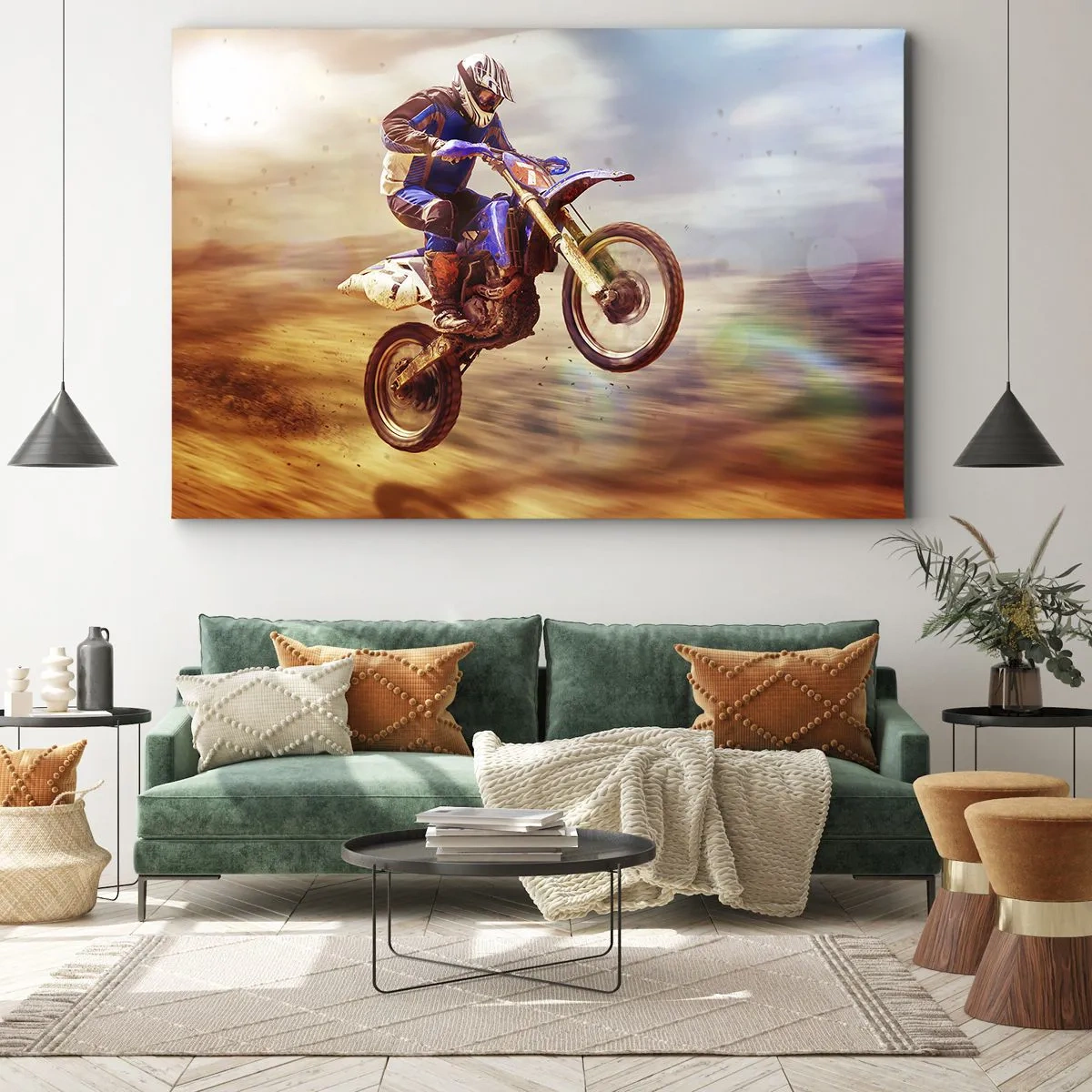 Quadro em tela - Vertigem da motocicleta - 120x80 cm