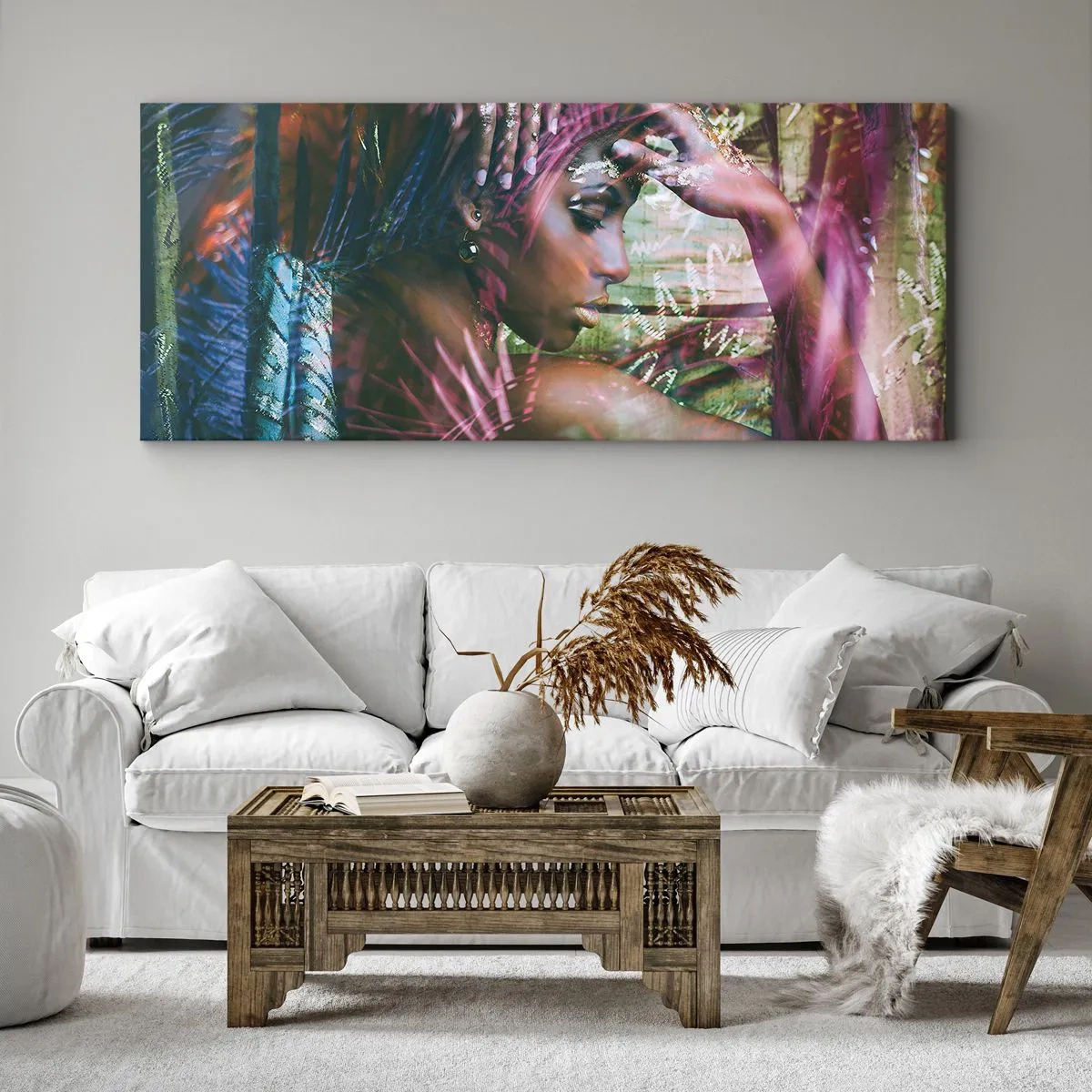 Quadro em tela - Mãe Natureza na selva - 100x40 cm