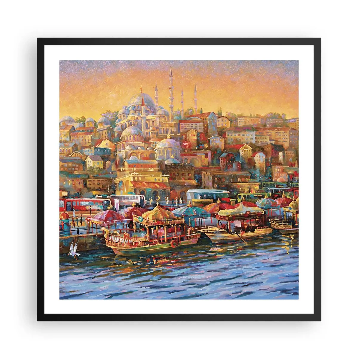 Pôster com moldura preta - Conto de Istambul - 60x60 cm