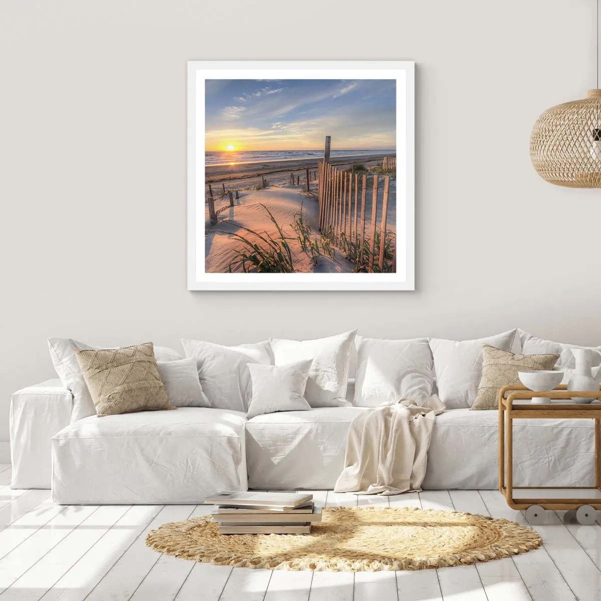 Pôster em moldura branca - Brilho e sombra do vento - 30x30 cm