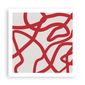 Pôster - Vermelho em branco - 60x60 cm