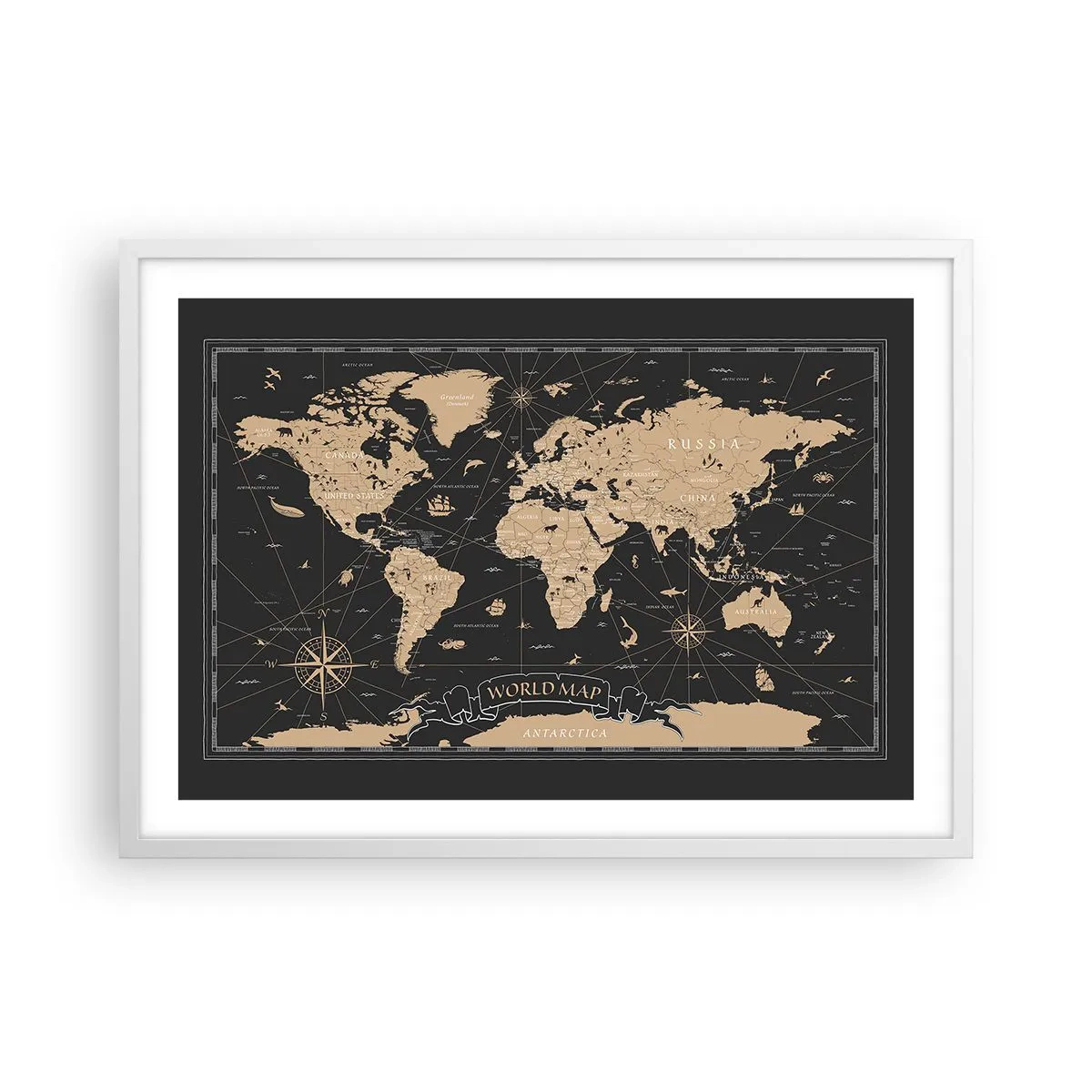 Pôster em moldura branca - Os limites do meu mundo - 70x50 cm