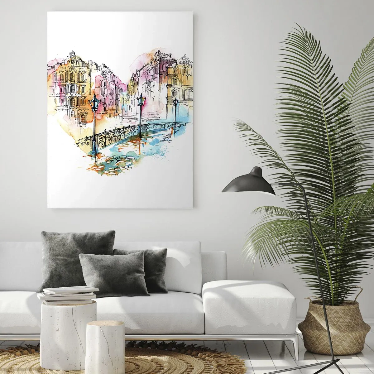 Quadro em vidro - O coração da cidade - 70x100 cm