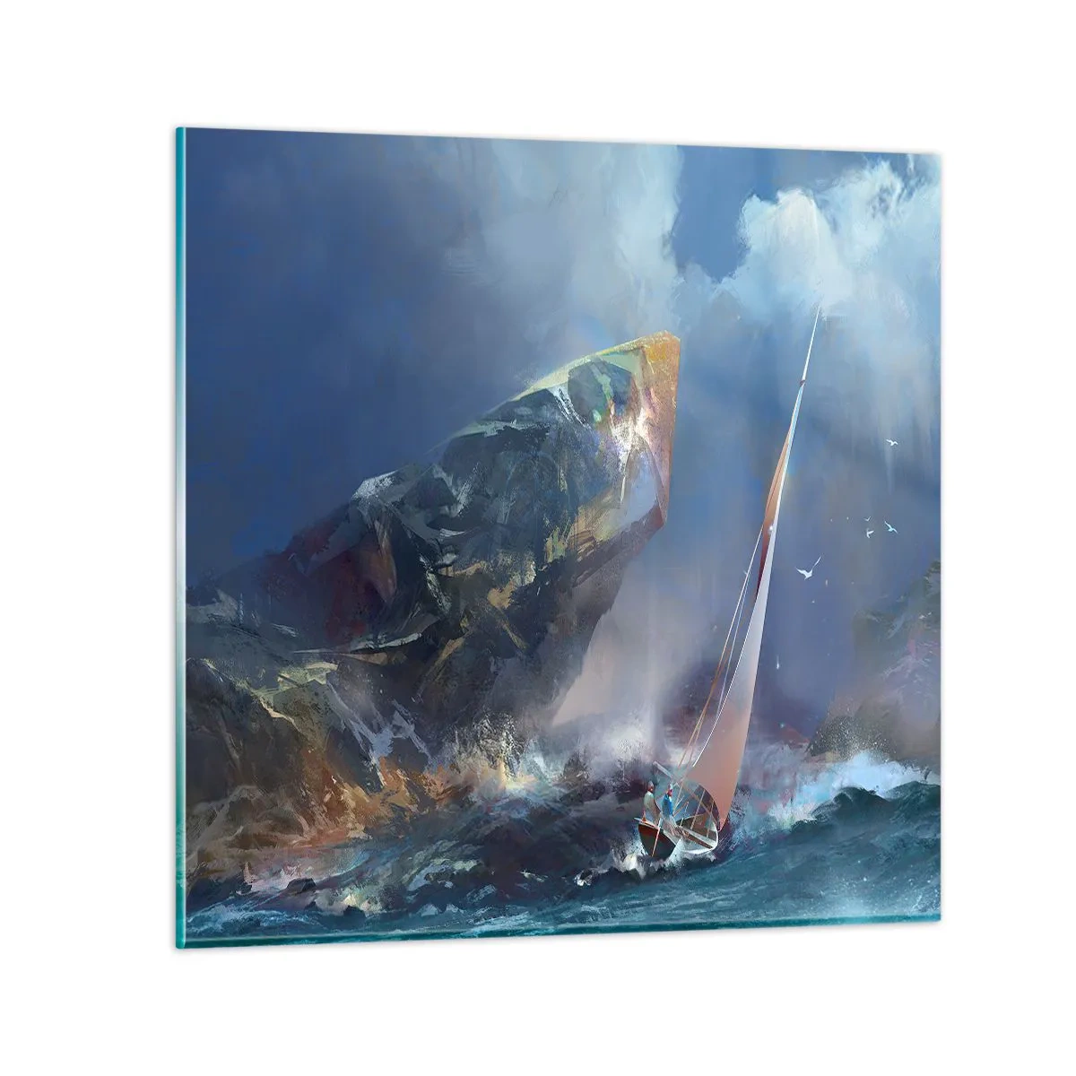 Quadro em vidro - Quem tem coragem ganha - 60x60 cm