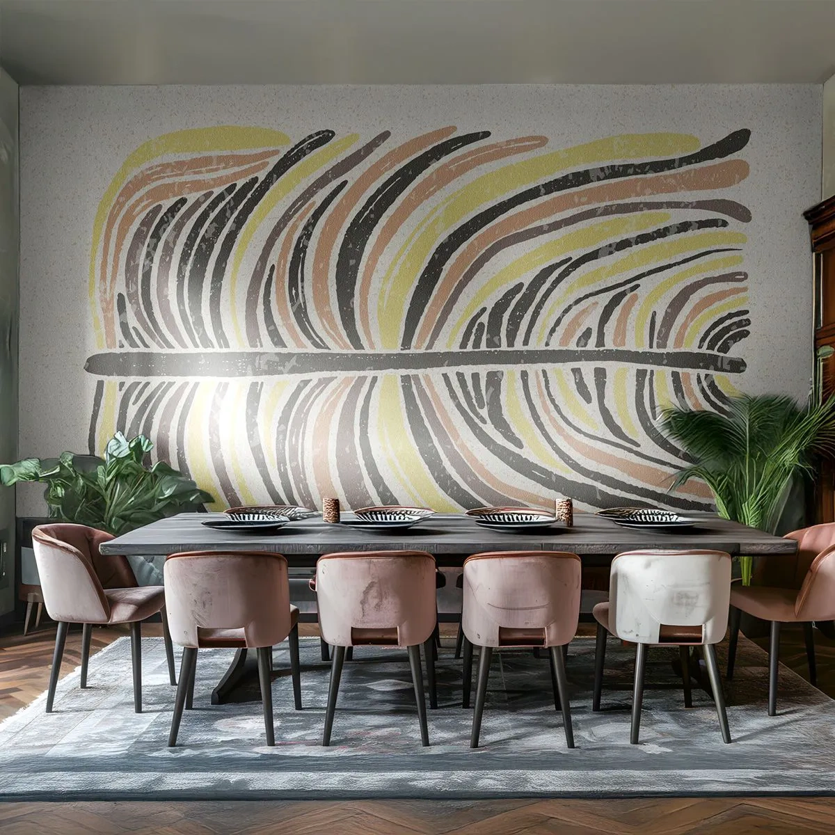 Papel de Parede Standard Eco - Abstração cheia de vida - Boho, Minimalismo, Pastel - 150x105 cm