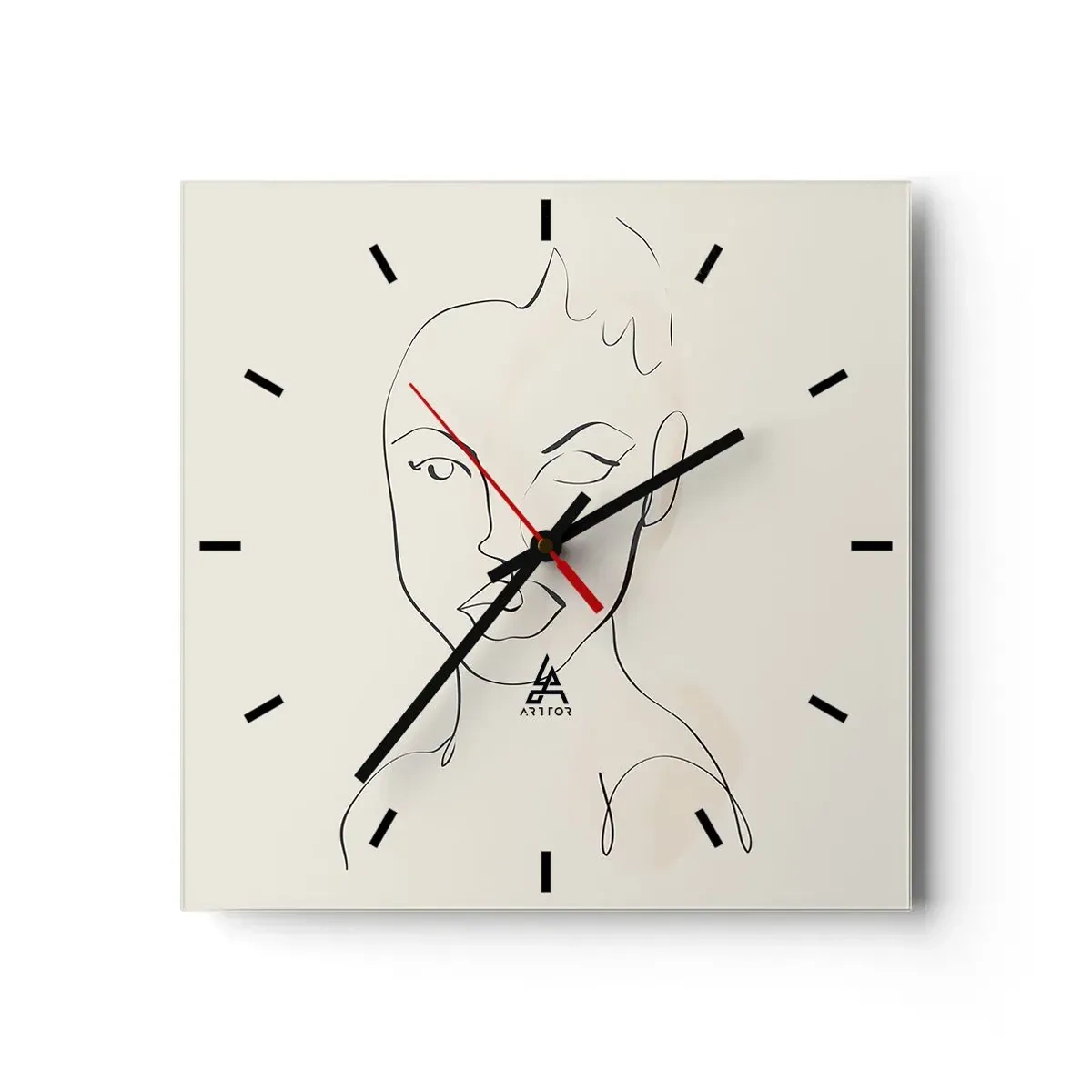 Relógio de parede - Relógio em vidro - Esboço da sensualidade - 30x30 cm