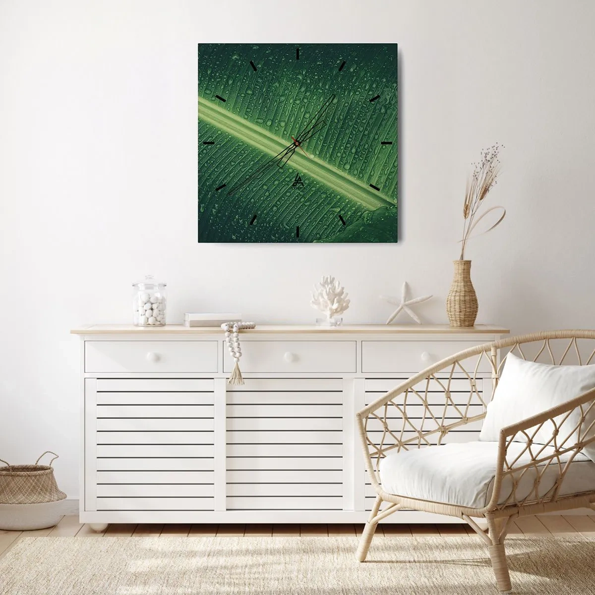 Relógio de parede - Relógio em vidro - A estrutura da vegetação - 30x30 cm