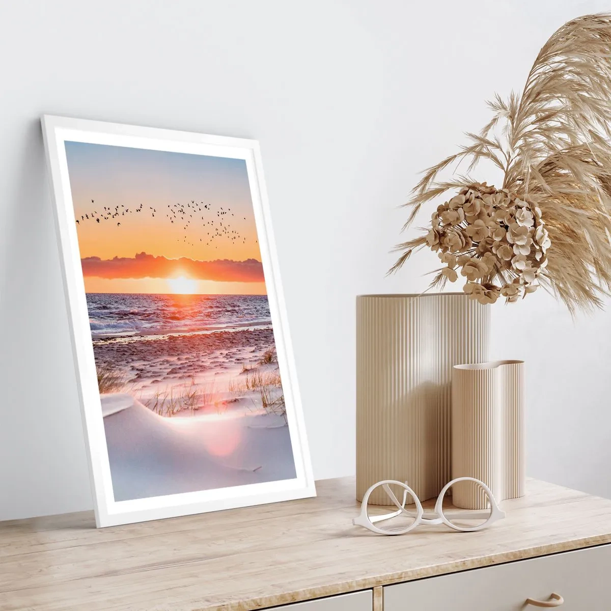 Pôster em moldura branca - Paisagem horizontal - 50x70 cm