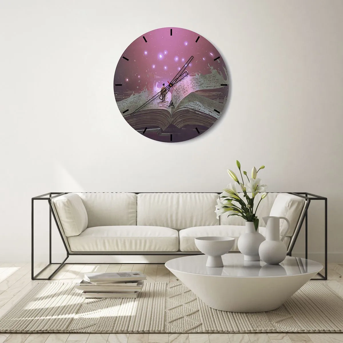 Relógio de parede - Relógio em vidro - Um convite para outro mundo - leia! - 40x40 cm