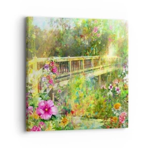 Quadro em tela - A ponte dos suspiros da primavera - 30x30 cm
