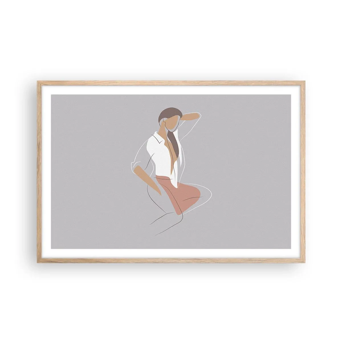 Pôster com moldura de carvalho claro - O esboço do encanto - 91x61 cm