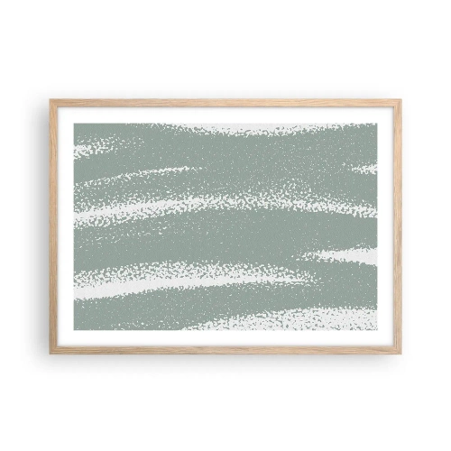 Pôster com moldura de carvalho claro - Abstração em um clima de inverno - 70x50 cm