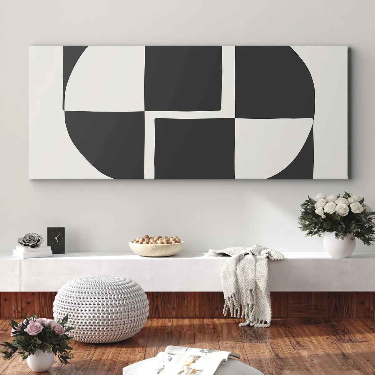Quadro em tela - Antítese – síntese - 100x40 cm