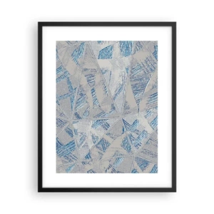 Pôster com moldura preta - Em um labirinto azul e cinza - 40x50 cm