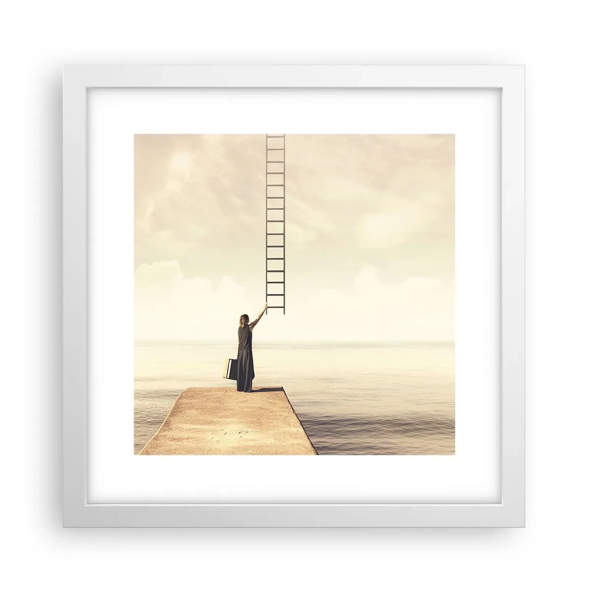 Pôster em moldura branca - Uma viagem mágica - 30x30 cm