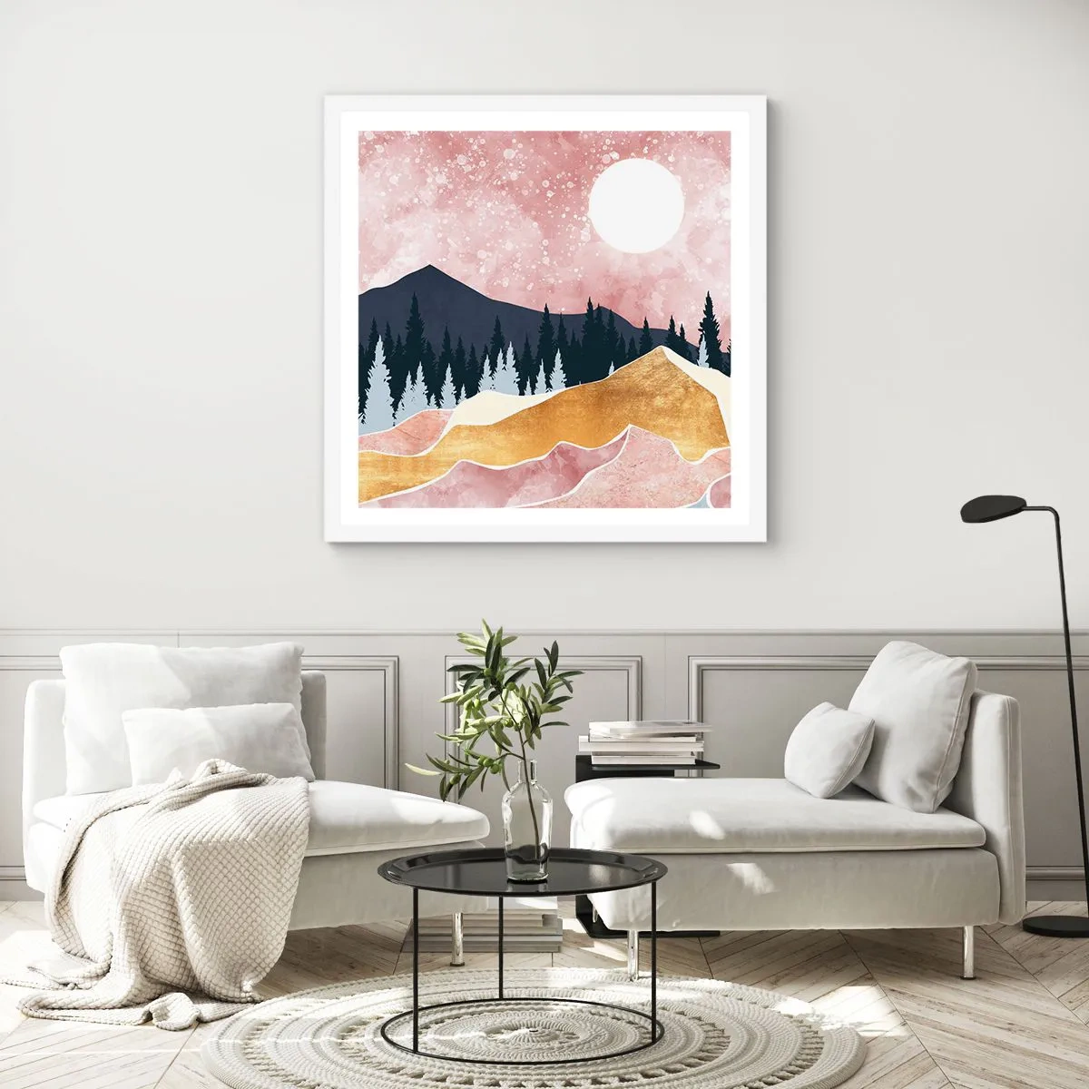 Pôster em moldura branca - Ronda Noturna - 60x60 cm