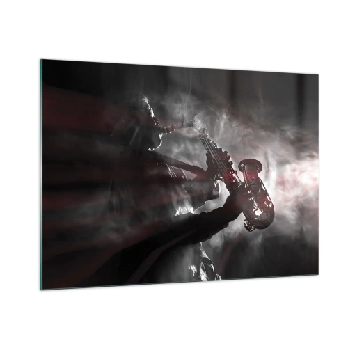 Quadro em vidro - Nos fumos do jazz - 100x70 cm