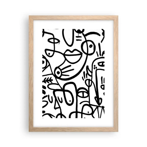Pôster com moldura de carvalho claro - Rostos e miragens - 30x40 cm