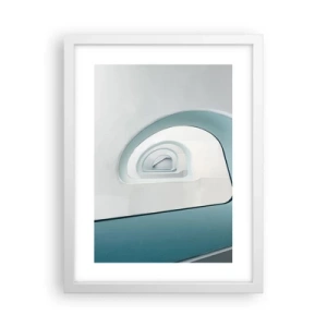 Pôster em moldura branca - Para o fundo do azul - 30x40 cm