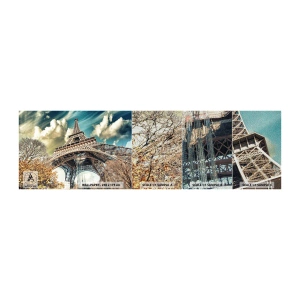 Amostra de papel de parede Premium Sand - E no outono em Paris... - Cidade, Paris, Torre Eiffel - 100x30 cm