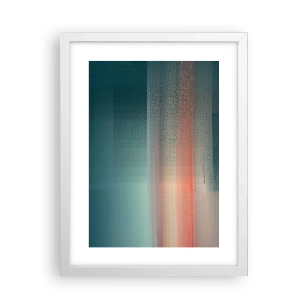 Pôster em moldura branca - Resumo: ondas de luz - 30x40 cm