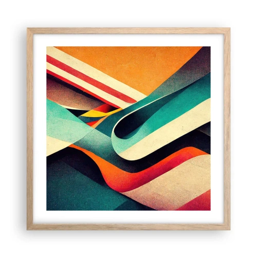 Pôster com moldura de carvalho claro - Composição intensa - 50x50 cm