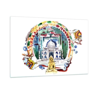 Quadro em vidro - O equilíbrio hindu do mundo - 120x80 cm