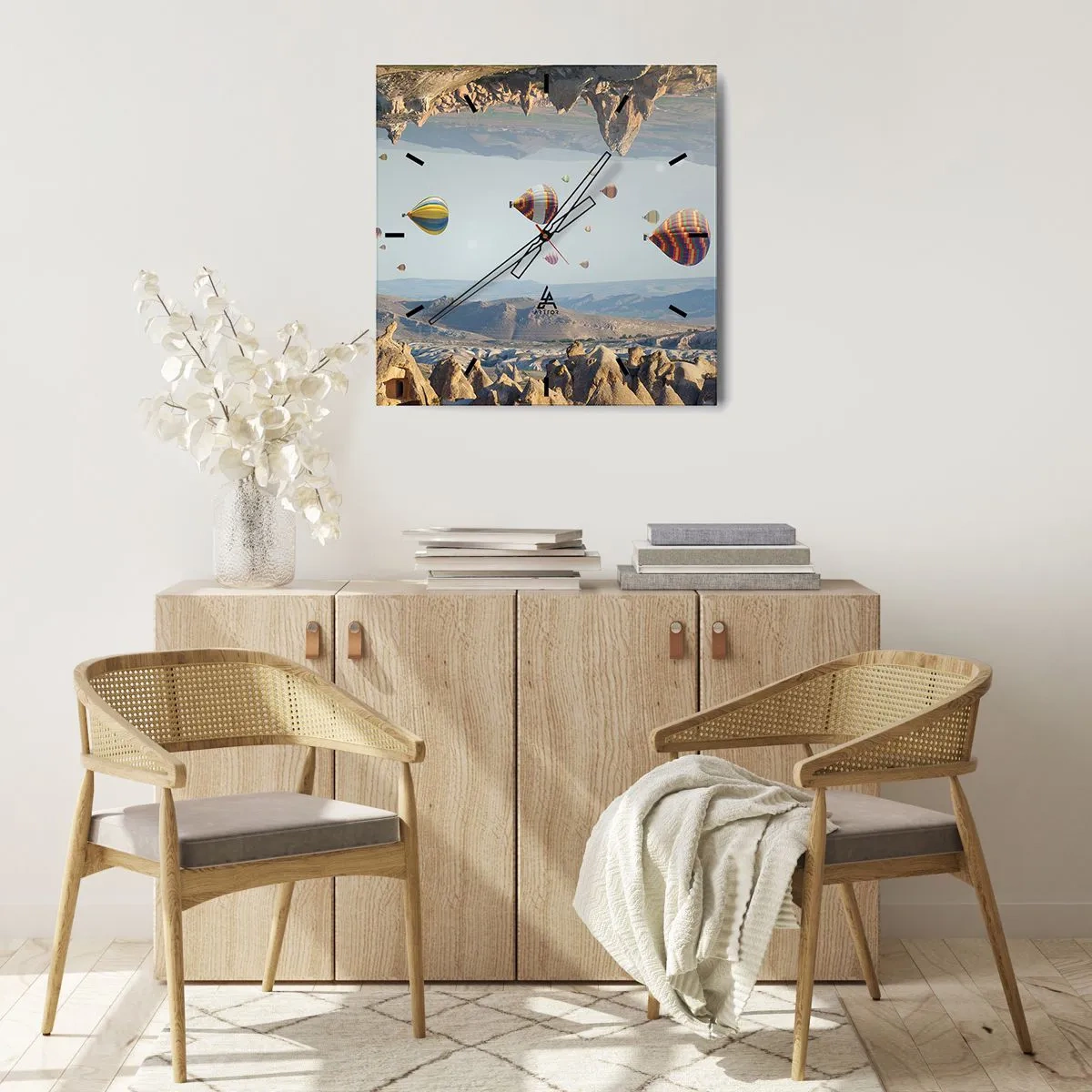 Relógio de parede - Relógio em vidro - Tudo é possível aqui - 30x30 cm