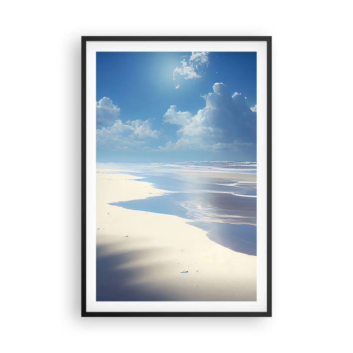 Pôster com moldura preta - Férias no paraíso - 61x91 cm