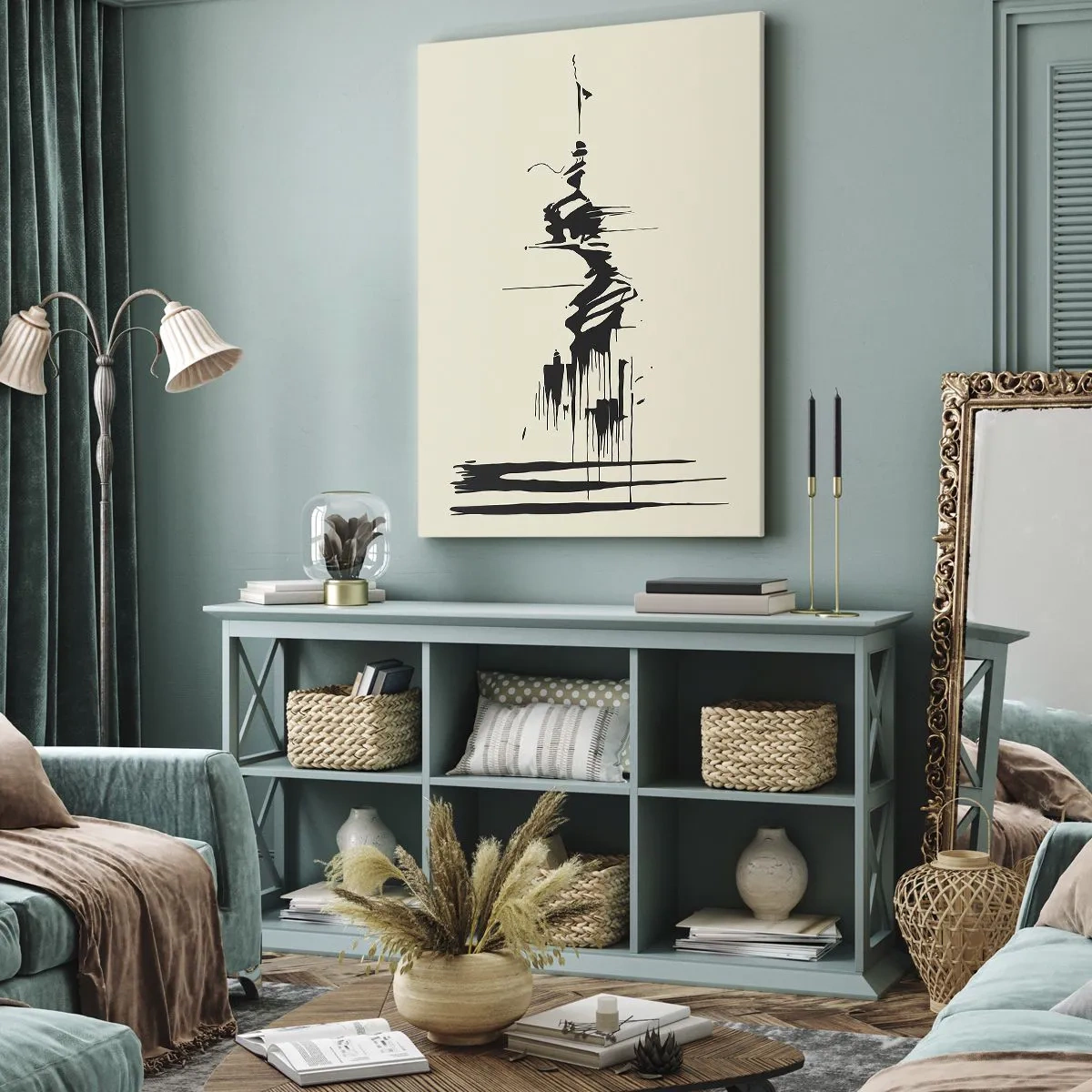 Quadro em tela - Abstração apressada - 80x120 cm