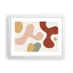 Pôster em moldura branca - Ziguezagues ornamentais - 40x30 cm